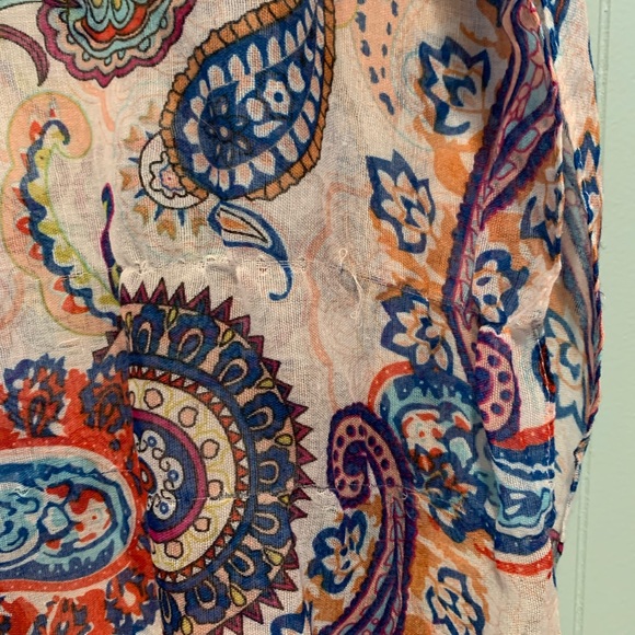 Multi Color Paisley Print Scarf - Picture 3 of 3